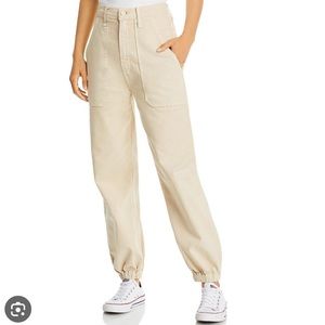 Mother Womens Canvas High-Rise Ankle Jeans